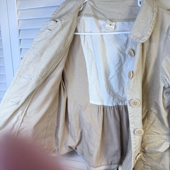 J.Crew Womens Light Beige Corduroy Jacket Size 8 Button-Front classic minimalist - Picture 7 of 7